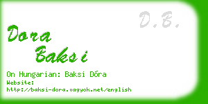 dora baksi business card