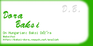 dora baksi business card